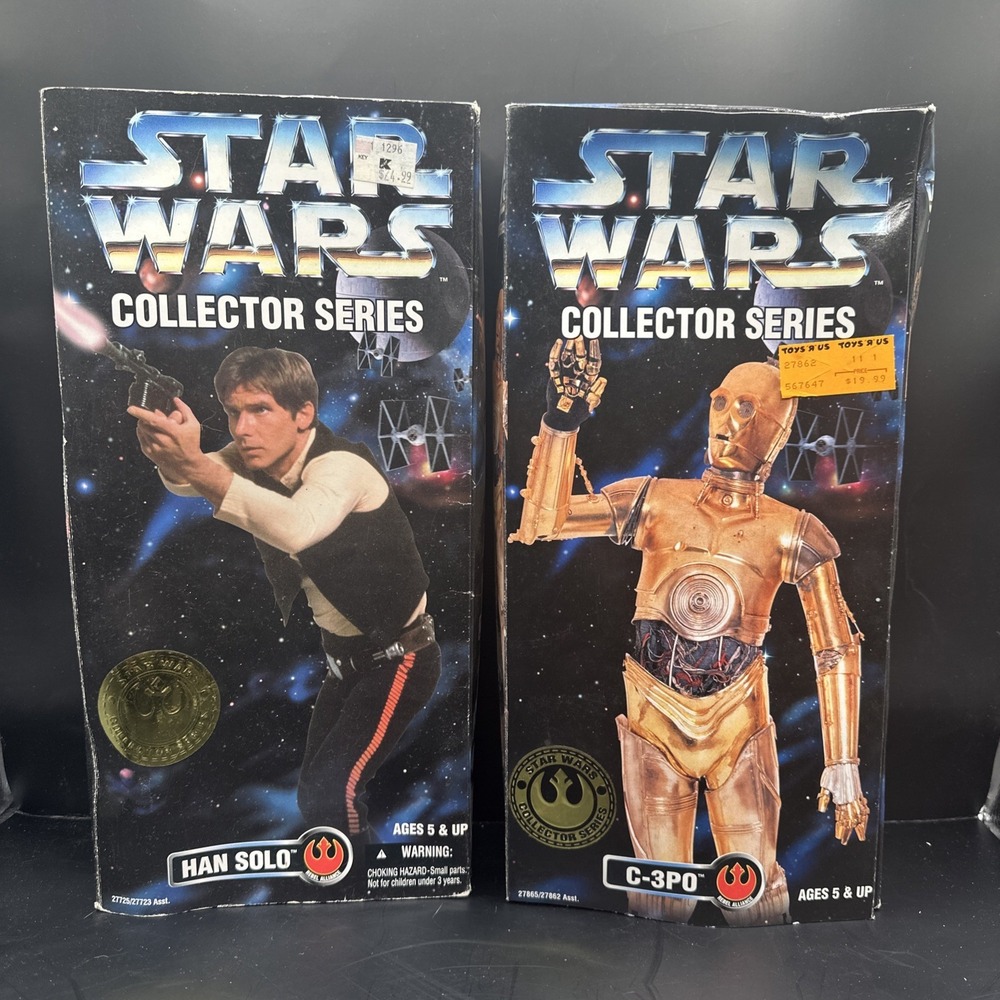 Star Wars 1996 Kenner Collector Series Han Solo & C-3PO 12" Figures New In Box